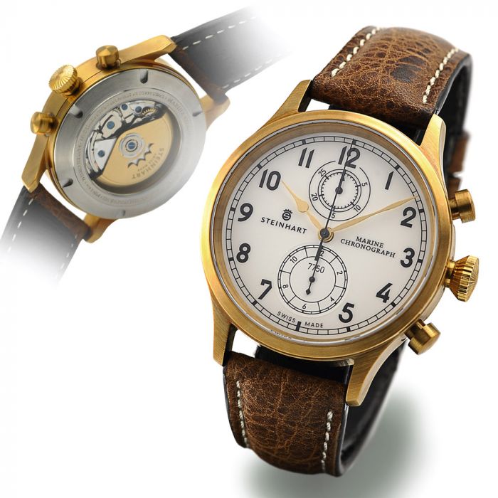 Marine Bronze Premium Marine Watch with dial and golden details | Steinhart Watches