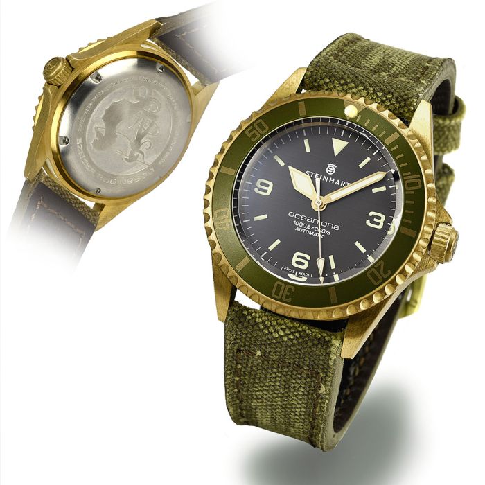 Aquatico Big Pilot 43mm Bronze Black Dial Watch