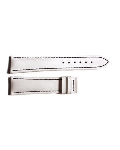 Special strap white with black stitching, size M