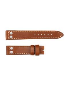 Leather strap brown with rivets L