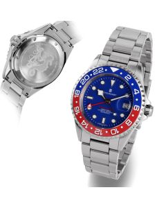 Ocean One GMT BLUE-RED Ceramic blue dial Taucheruhr mit Tauchzeit- und Tiefenmesser | Steinhart Watches 